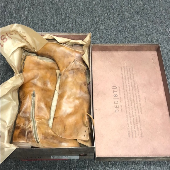 NEW Bed Stu Manchester Knee-High Tan Rustic/White - Picture 2 of 5